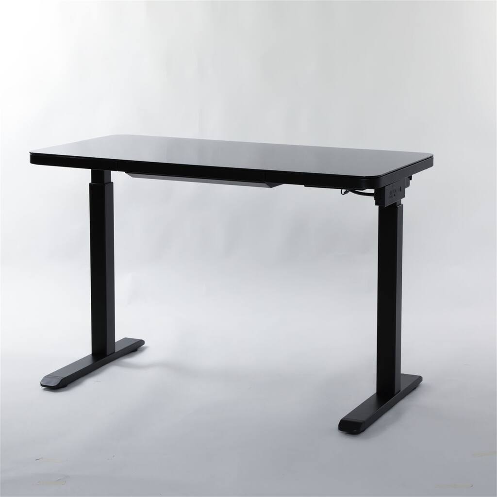 Electric Standing Desk, Tempered Glass Dual Motor Height Adjustable