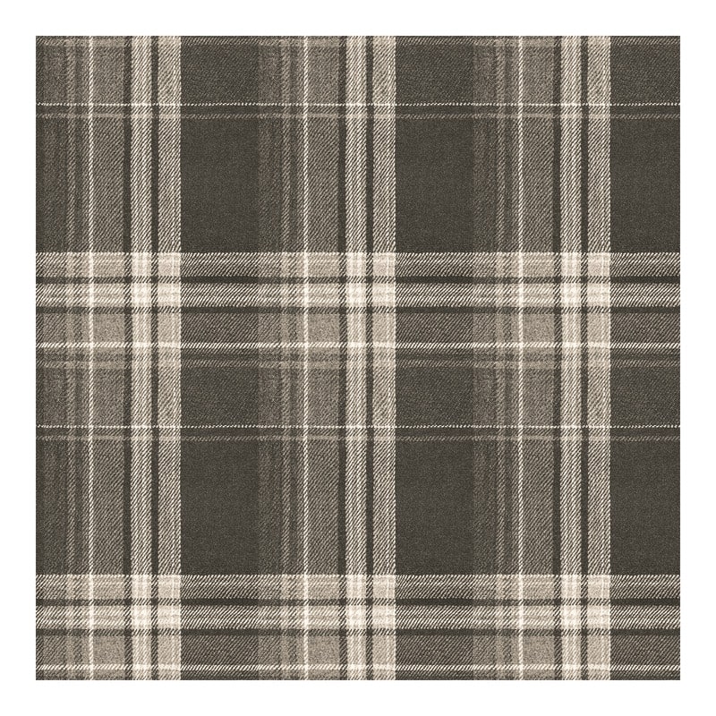 Chesapeake Saranac Dark Brown Flannel Wallpaper - 20.5 x 396 x 0.025