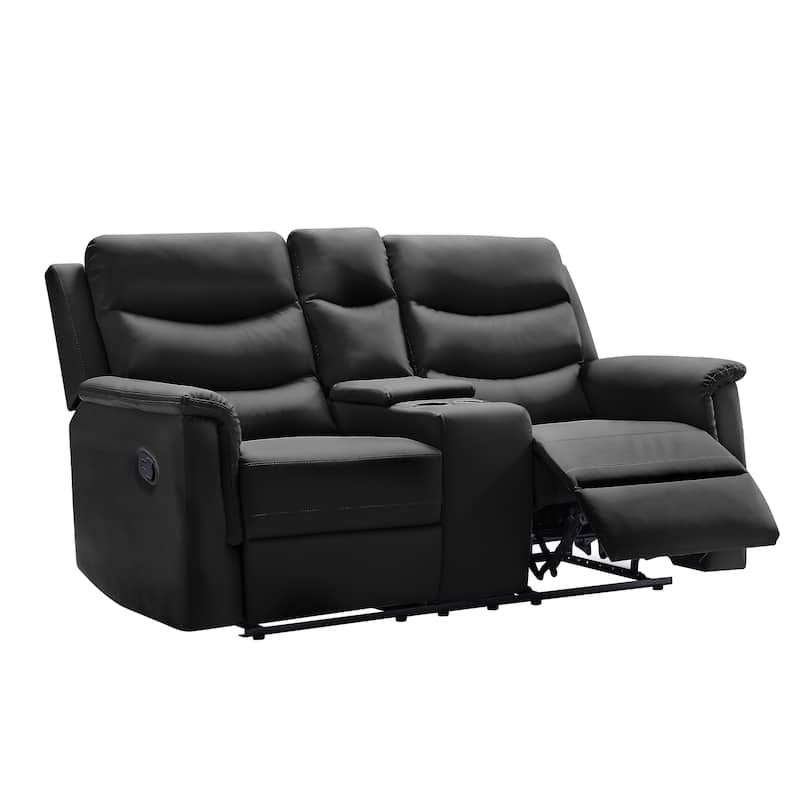 2-Seater Motion Sofa Black Pu