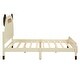 preview thumbnail 7 of 10, Full Size Wood Platform Bed with Bear-shaped Headboard,Bed with Motion Activated Night Lights,Cream+Walnut