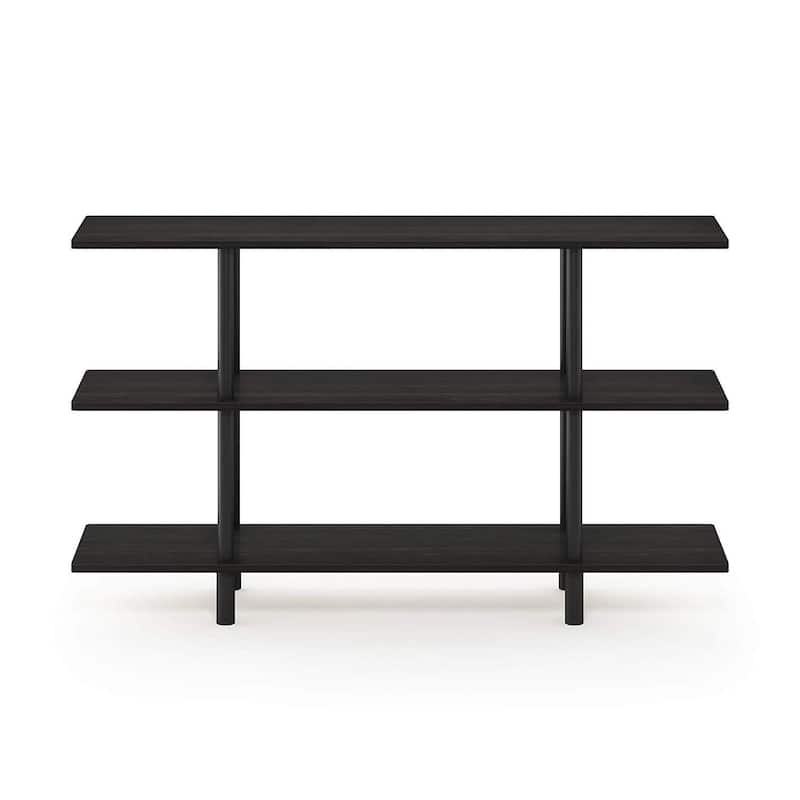 3 Tiers Wood Household Shelving Unit in Espresso/Black (47.24 in. W x 27.83 in. H x 11.61 in. D) - 47.24