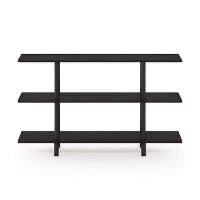 3 Tiers Wood Household Shelving Unit in Espresso/Black (47.24 in. W x 27.83 in. H x 11.61 in. D) - 47.24