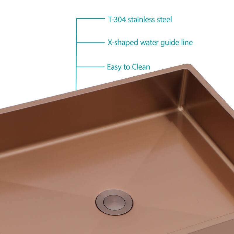 19" x 15" Stainless Steel Bathroom Sink with Pop-Up Drain