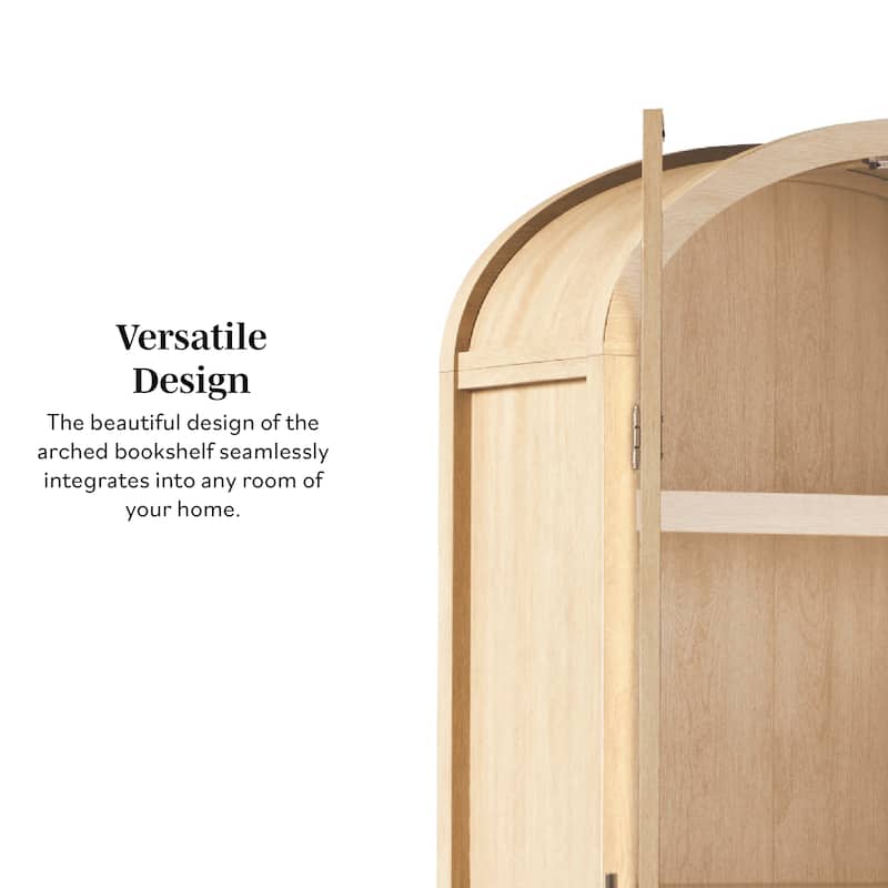 Middlebrook Designs Arched Tall Bookcase with Glass Doors