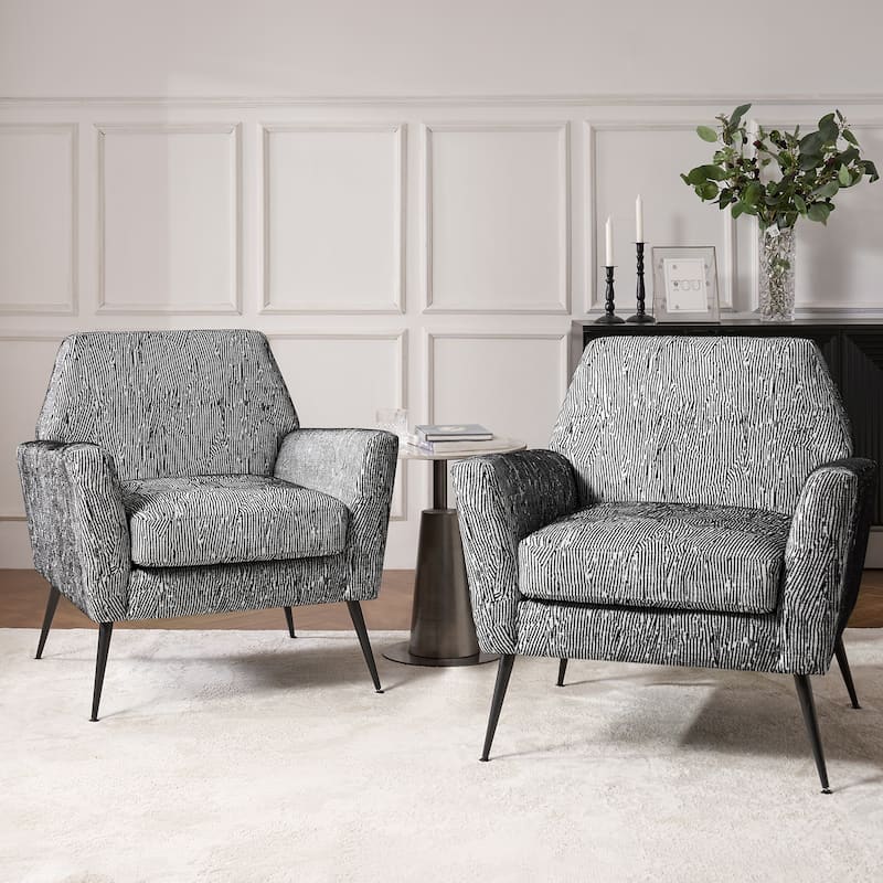 Silas Modern Armchair with Metal Legs set of 2 by HULALA HOME
