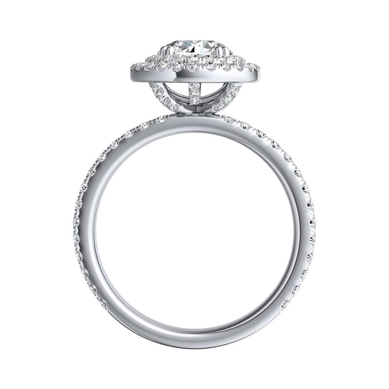 Auriya 14k Gold 2ct Moissanite Halo Diamond Engagement Ring 9/10ctw