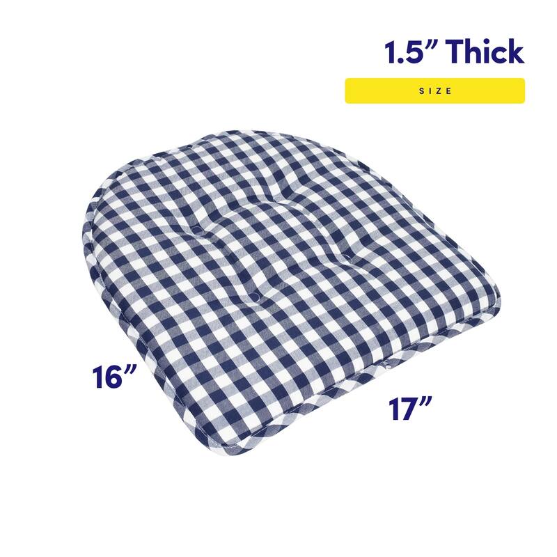 Checkered Memory Foam U-Shape Non-Slip Chair Cushion Sets