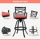 preview thumbnail 39 of 77, Outdoor Patio Bar Stools Aluminum Swivel Bar Chair with Sunbrella Cushion - 21.7 in W x 16.5 in D x 46 in H