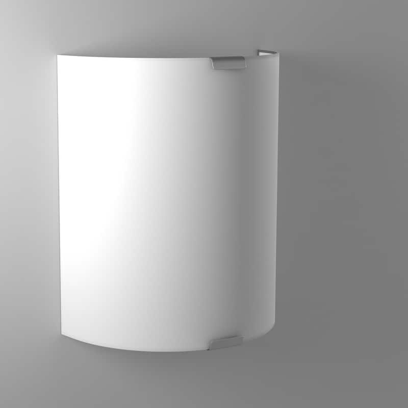 Eglo Grafik 8-inch Chrome Wall Light with Satin Glass Shade