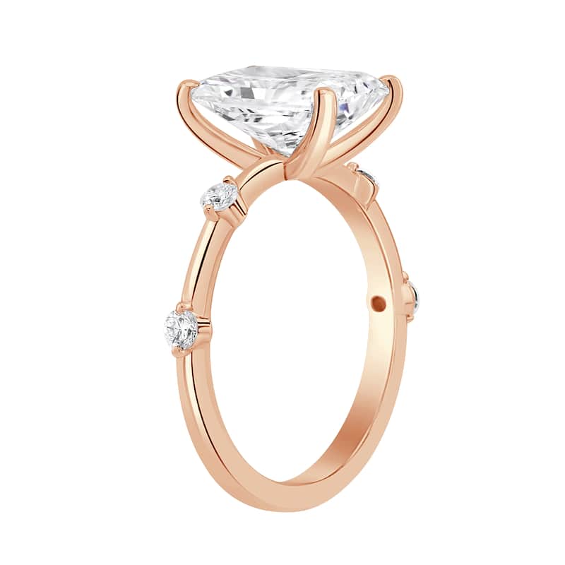 Auriya 14K Gold Tapered Emerald Lab Grown Diamond Engagement Ring 1.12 - 5.28ct. tw. (F-G, VS)