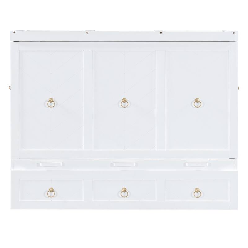 Space-Saving Murphy Bed with USB & Large Drawer