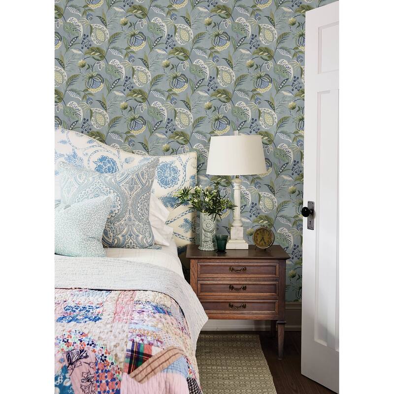 Chesapeake Bohemian Blue Jacobean Wallpaper