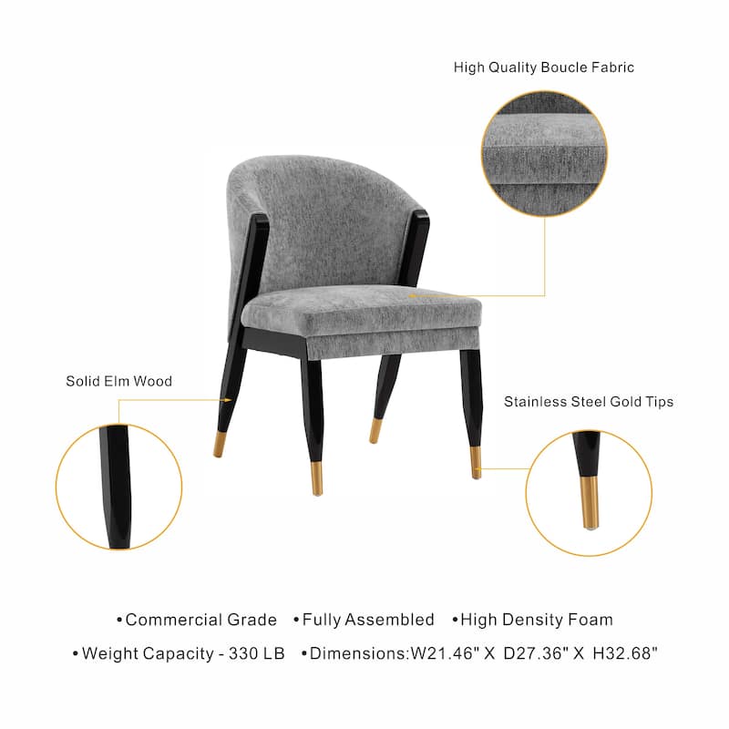 Manhattan Comfort Ola Chenille Wood Dining Chair