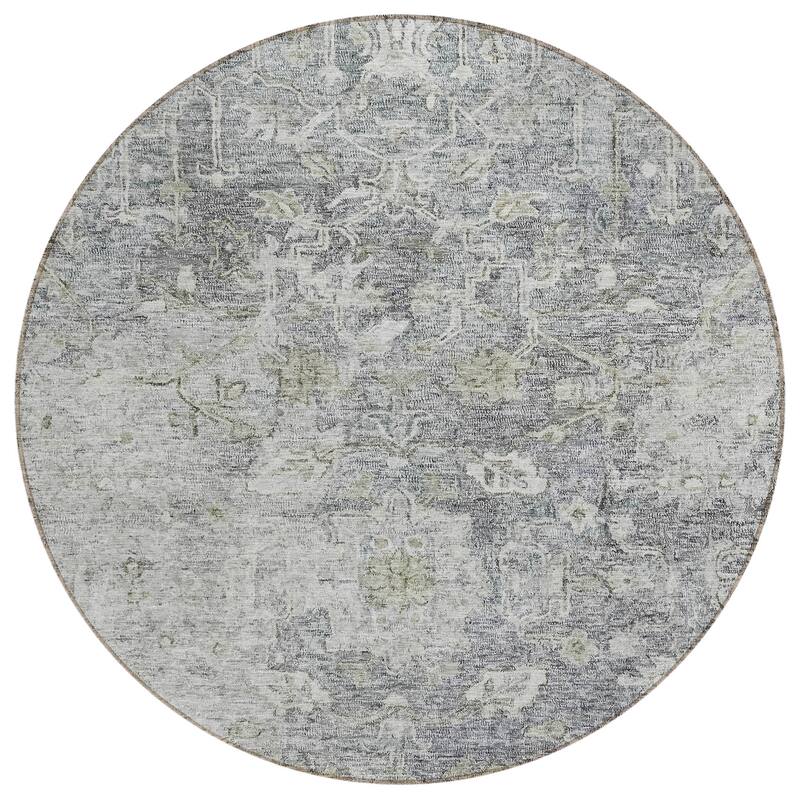 Machine Washable Indoor/ Outdoor Chantille Distressed Traditional Rug