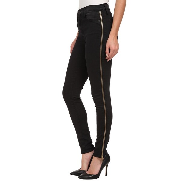 side zip black jeans