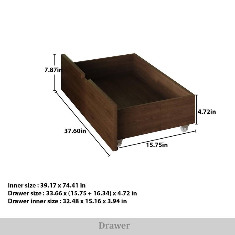 CraftPorch Mid-Century Wooden Canopy Bed