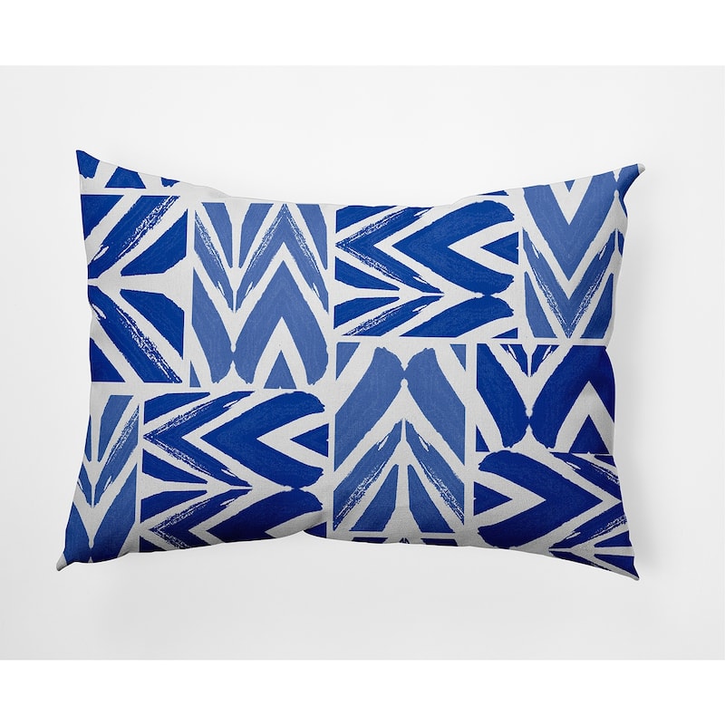 More Urban Graffiti Faux Linen Pillow - 14" x 20" - Blue