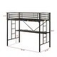 preview thumbnail 4 of 9, Metal Loft Bed with Desk,Power Outlet and LED Lighted,Twin Size