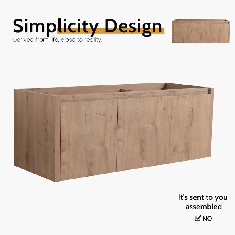 24/30/36/48/60 Inch Floating Bathroom Vanity Cabinet with Soft Close Door (Without Sink)