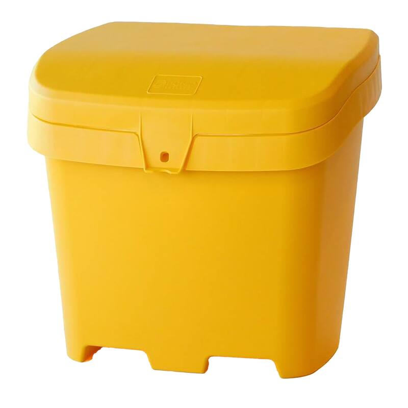 FCMP Outdoor 31 Gallon Salt & Sand Storage Box, Deck Container for Patio, Yellow - 20
