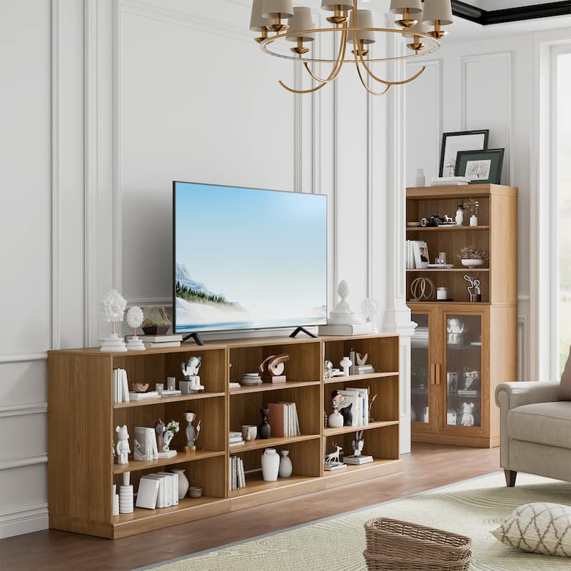 Doorless Wood Bookshelf Storage Cabinet Bookcase&Office Cabinet for Kitchen Bedroom Entryway Living Room Dinning Room