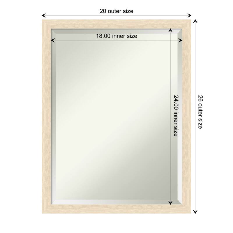 Woodgrain Stripe Beveled Wood Framed Wall Mirror - Woodgrain Stripe Blonde - Glass Size 18x24