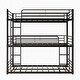 preview thumbnail 12 of 11, Twin Over Twin Over Twin Metal Triple Bunk Bed with Two Attached Ladders