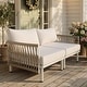preview thumbnail 15 of 28, Outdoor Patio Aluminum PE Rattan Free Combination Sectional Sofa Conversation Seating Set 2Seats - Beige