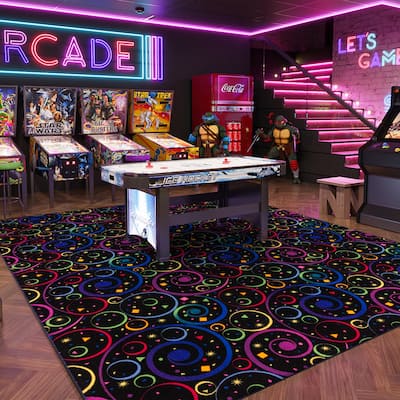 Joy Carpets Neon Lights Fun and Games Area Rug
