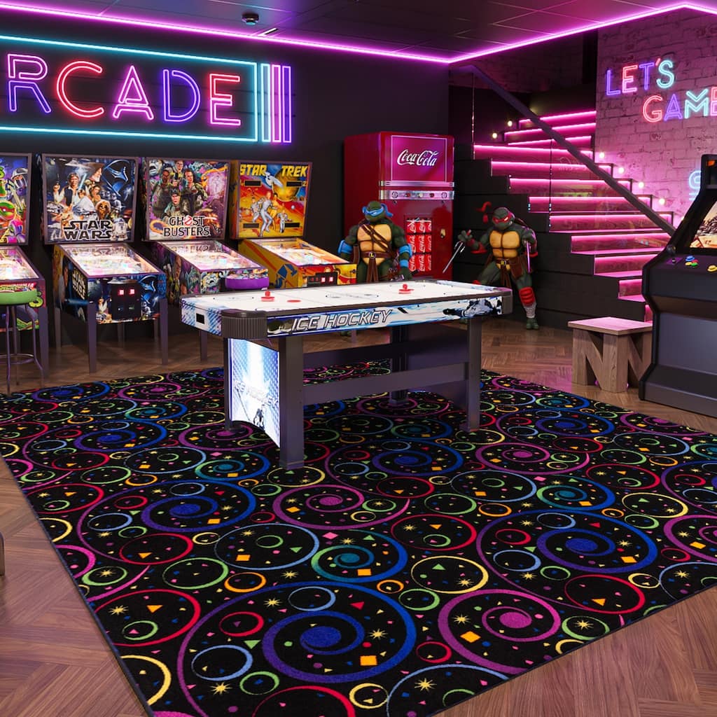 Joy Carpets Neon Lights Fun and Games Area Rug