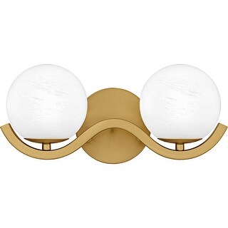 Spherical 2-Light Aged Brass Bath Light