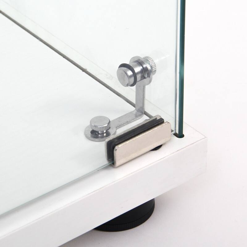 Glass Display Cabinet with Doors & Locks, Acrylic Shelves, Floor Standing Storage Showcase for Home or Office