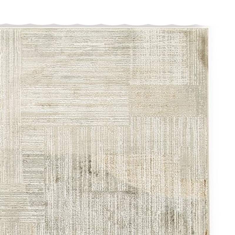 Wony 8 x 10 Large Area Rug, Abstract Pattern, Gray and Beige Polyester - 8 x 10