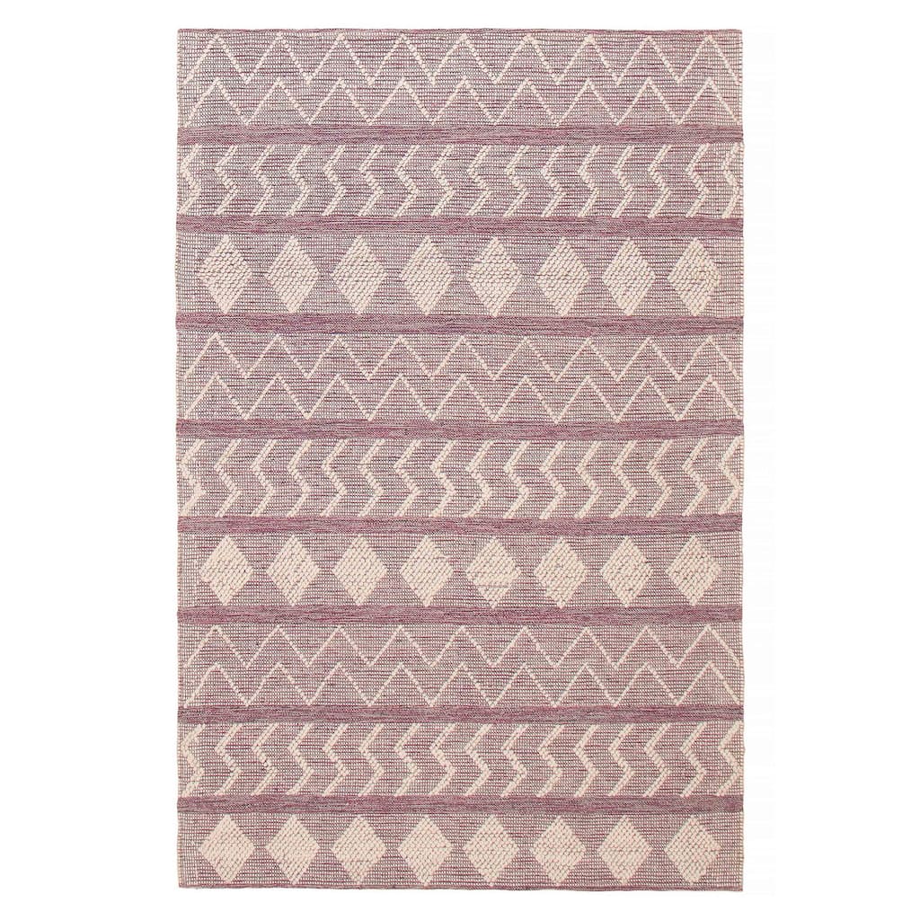 ECARPETGALLERY Braid weave Sienna Pink Wool Rug - 6'0 x 9'0