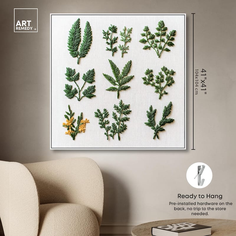 Stitched Sprout I Canvas by Art Remedy