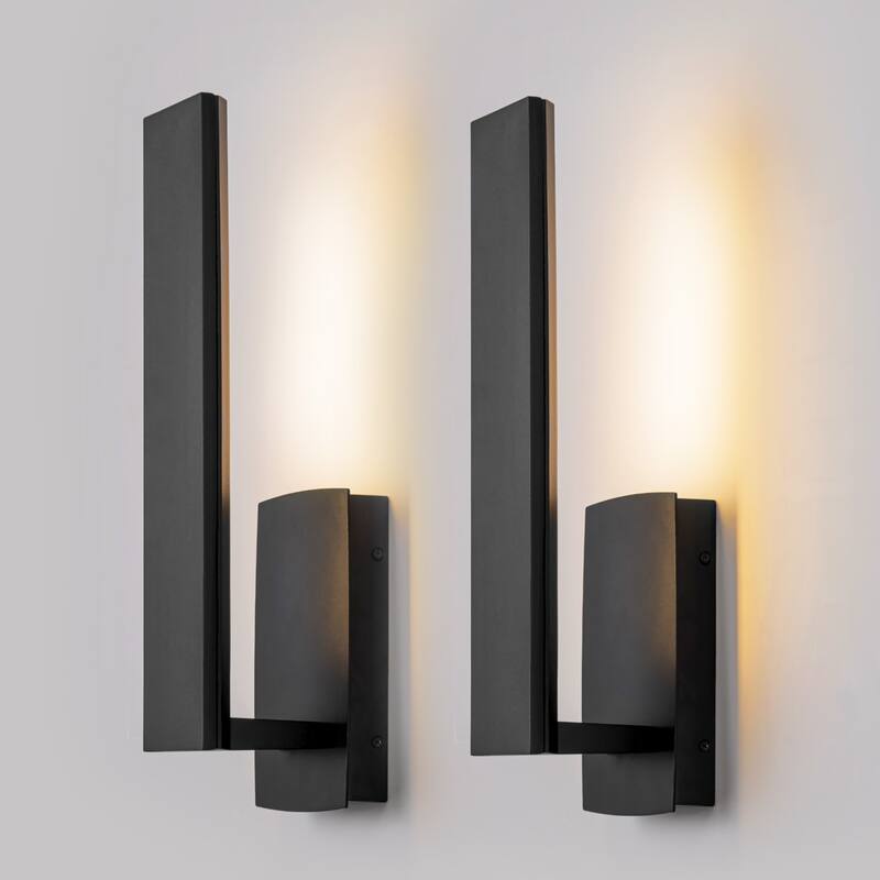 Modern LED Wall Light Outdoor - 15inch - Black