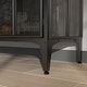 preview thumbnail 16 of 18, Buffet LED Light Industrial Glass Sideboard with Metal Frame and Tempered Glass Doors