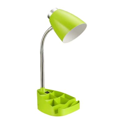 Limelights Gooseneck Organizer Desk Lamp with Green iPad Tablet Stand Book Holder