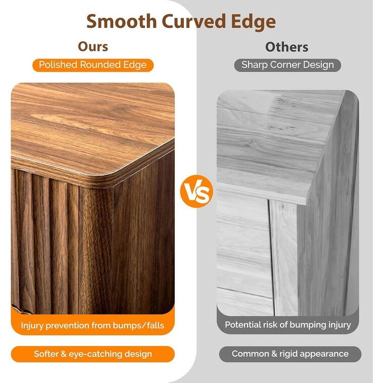 5 Drawer Grille Dresser Walnut Tone P2 Particleboard Density Board 23.7x15.6x44.9 inches