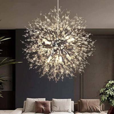 8 - Light Modern Sputnik Pendant Chandelier with Crystal Beaded