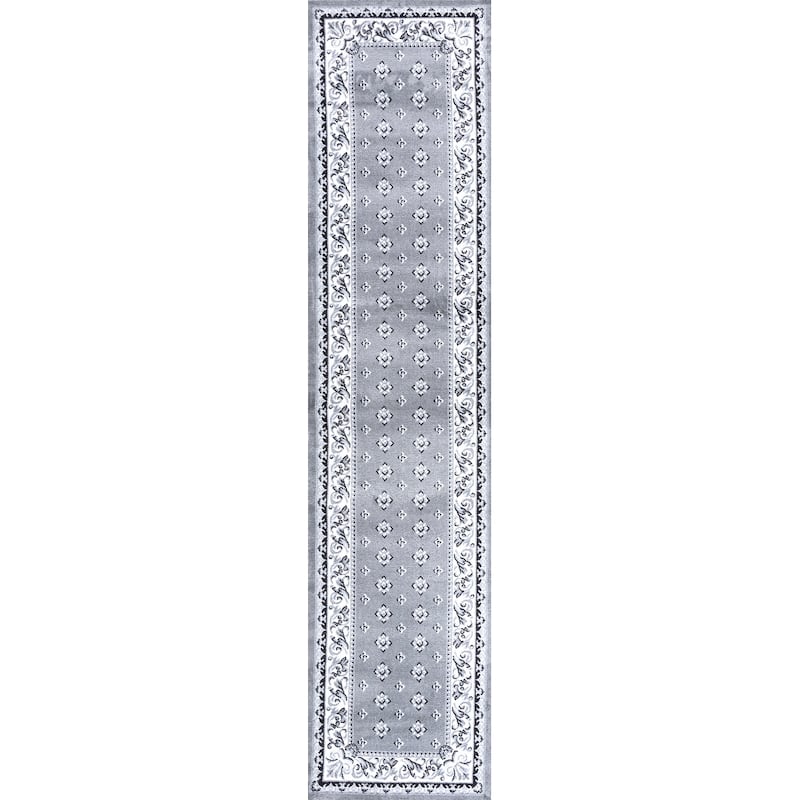 JONATHAN Y Marrakesh French Border Area Rug - 2 X 10 - Gray/Cream