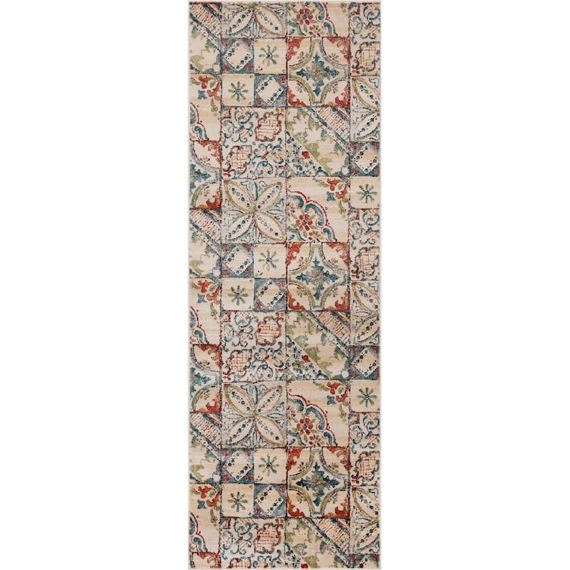 Superior Vanessa Vintage Floral Patchwork Indoor Runner or Area Rug