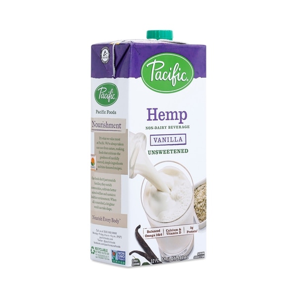 Pacific Natural Foods Hemp Vanilla - Non Dairy - Case of 12 - 32 Fl oz.