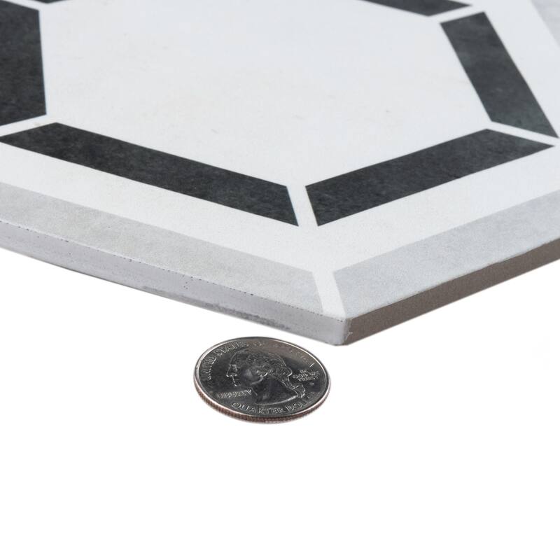 Merola Tile Coco Hex Geo Classic 7" x 8" Porcelain Floor and Wall Tile