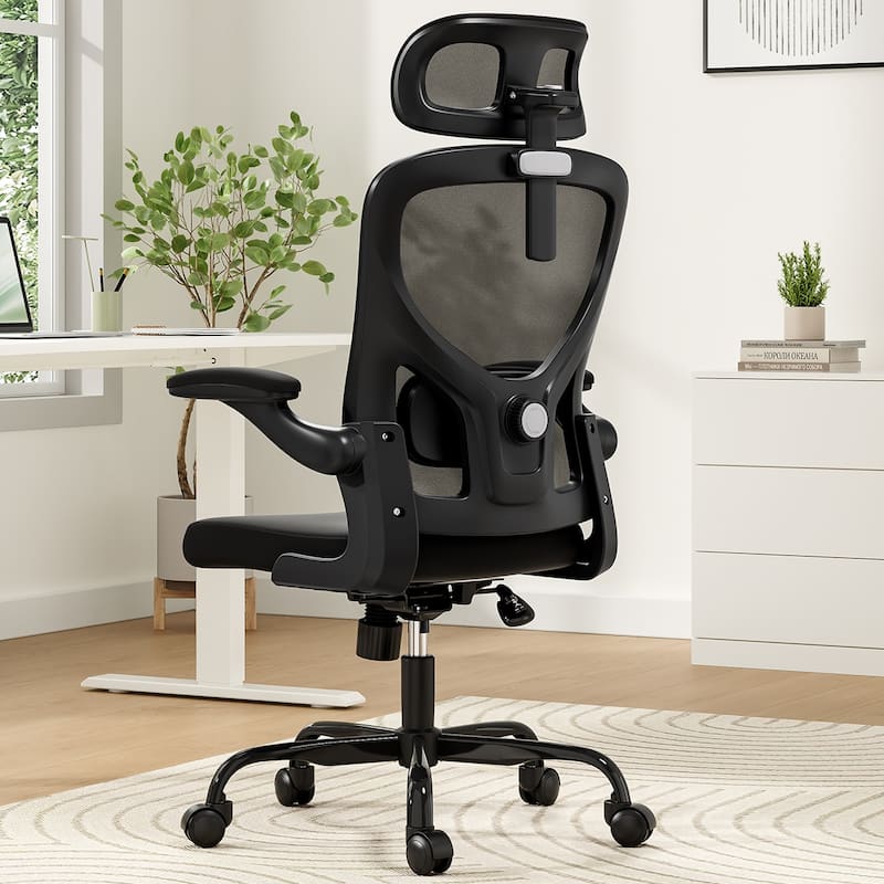Ergonomic Office Chair With Headrest, High Back Computer Chair With Armrests And Adjustable Lumbar Support