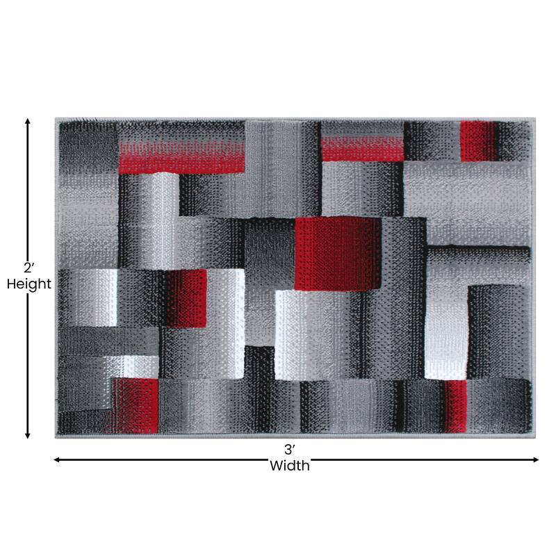 Modern Geometric Style Color Blocked Indoor Area Rug