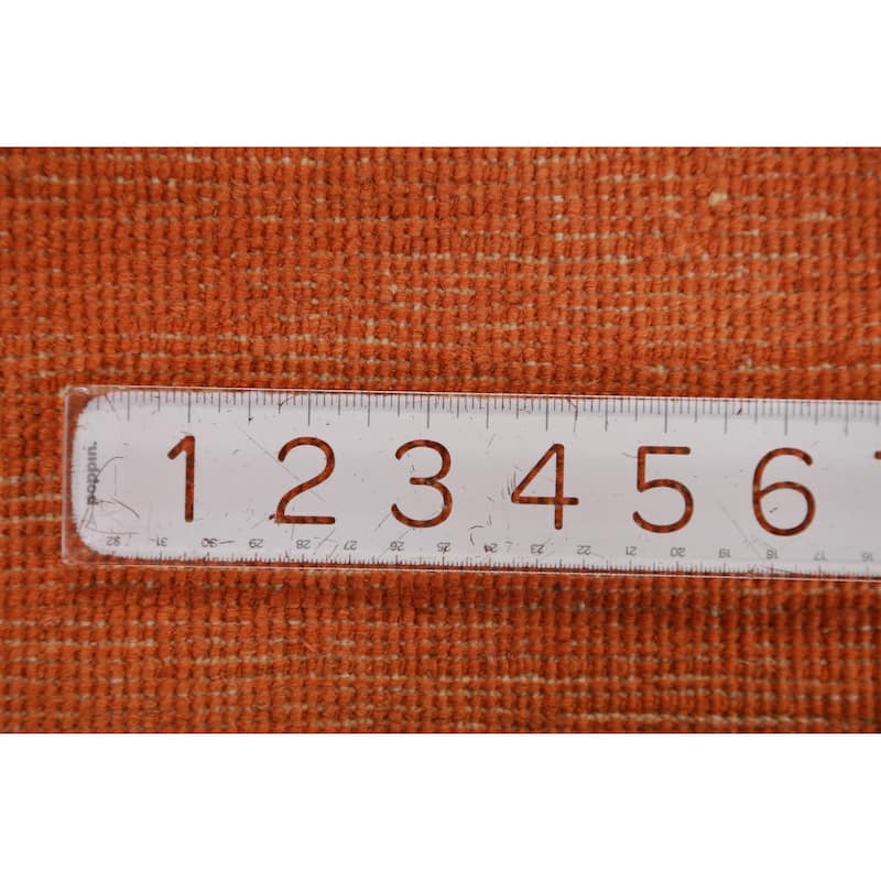 Orange Modern Gabbeh Oriental Foyer Rug Handmade Wool Carpet - 3'1" x 4'10"