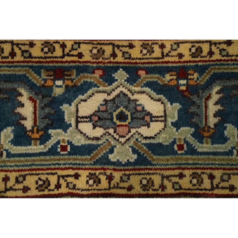 Hand-knotted Transitional Wool Carpet Green Oushak Rug Floral Oriental Area Rug - 19' 9'' X 7' 11''