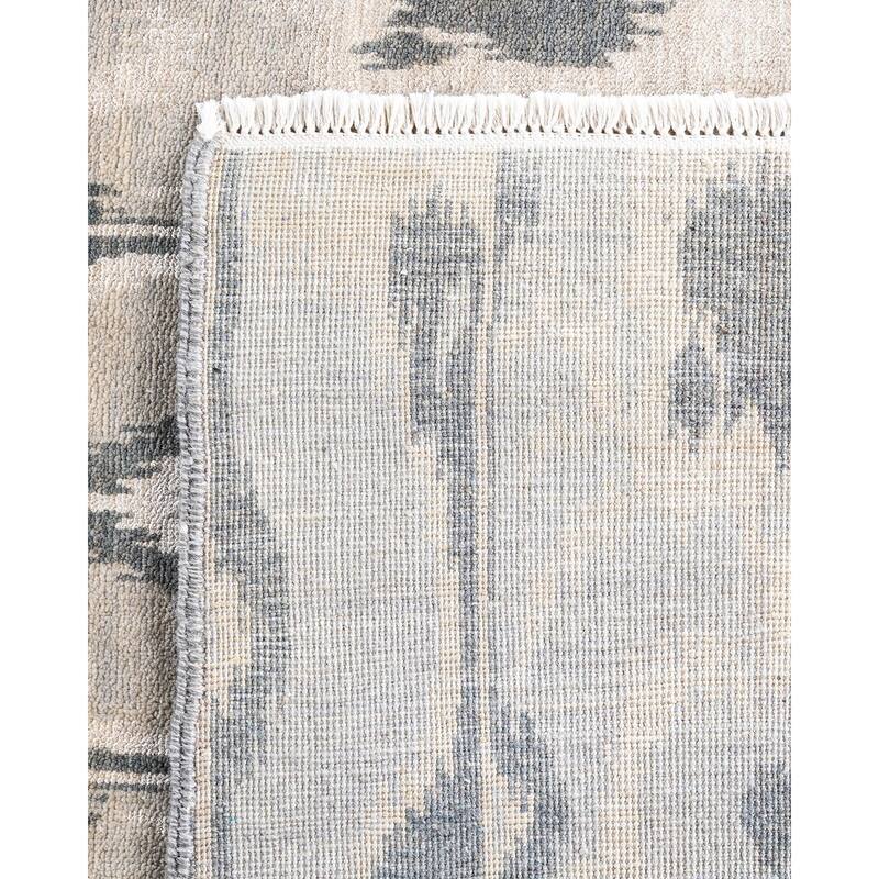 Ikat One-of-a-Kind Handmade Area Rug - Gray, 8' 10" x 11' 10" - 8' 10" x 11' 10"