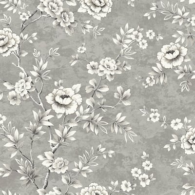 Seabrook Designs Bissette Floral Trail Unpasted Wallpaper